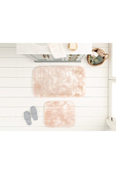 Madame Coco Damien 2-teilige Badematte - Weiß/Puder - 60x100 cm