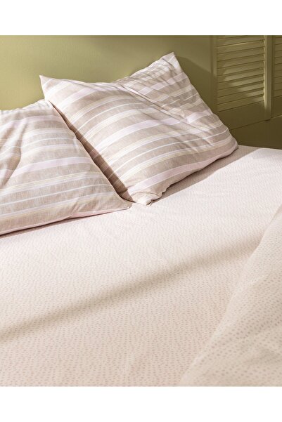 Madame Coco Darvell Bedrucktes Bettbezug-Set aus Baumwolle, Kingsize, Beige