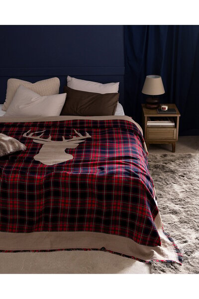 Madame Coco Valensole Doppelbett-Tagesdecke aus 100 % Baumwolle, Rot