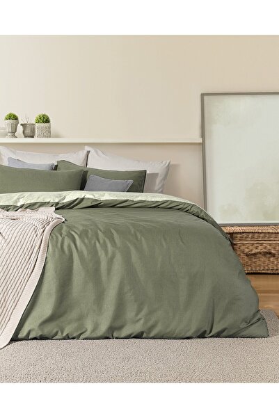 Madame Coco Cher Bedrucktes Einzelbettbezug-Set - Khaki