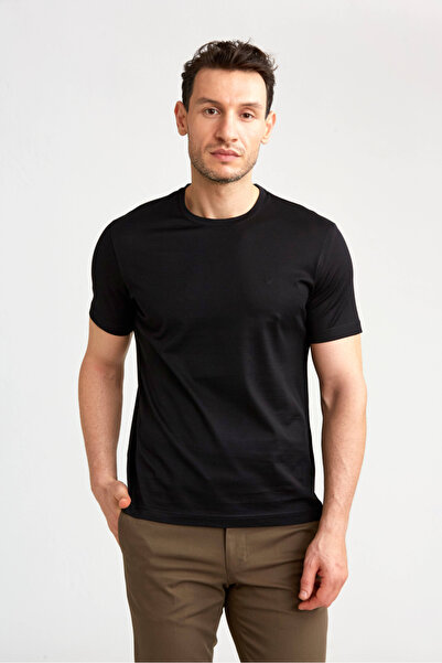 Bisse Single Jersey Cotton O-Neck Black Men's T-Shirt