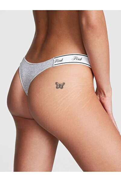 Victoria's Secret Logolu Pamuklu Derin Bacak Kesim Tanga