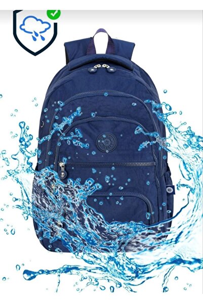 çantamgelsin Luxury Crinkle Fabric Σακίδιο πλάτης Γυμνασίου και Μαθητικού Σχολείου με δώρο μπρελόκ μαϊμού