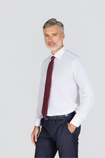 Bisse Platinium İtalyan Kumaş Regular Fit Beyaz Erkek Gömlek