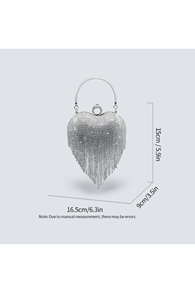 Generic Womens Rhinestone Heart Purse,Sparkly Evening Clutch Bag for Formal/Wedding/Cocktail/Prom/Party/Club