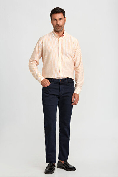 Bisse Koyu Lacivert Pamuklu Denim 5 Cepli Erkek Pantolon