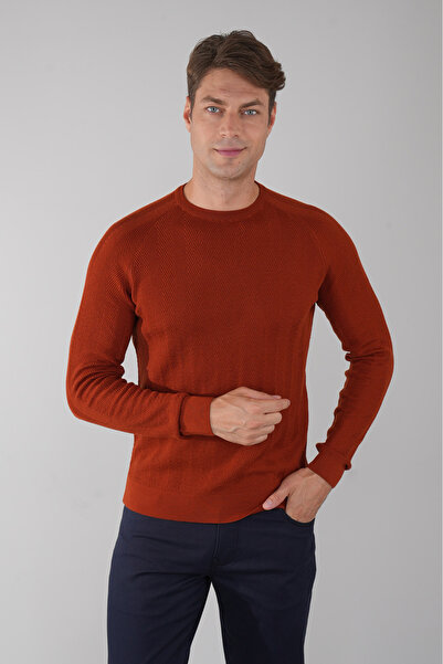 Bisse Tr 23200 Cycling Collar Front Jacquard Knitwear Brick