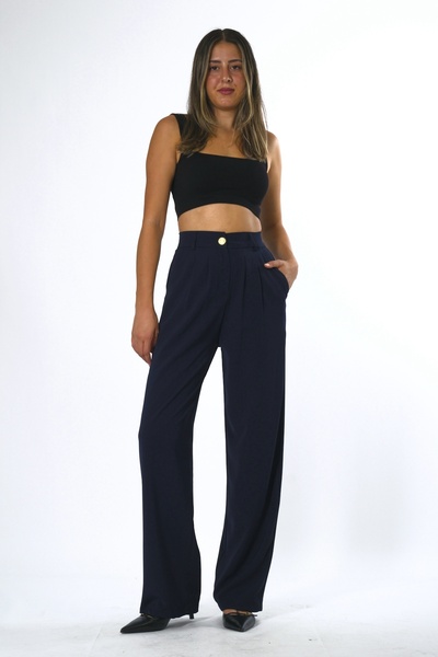 ABBRA Women's Elastic Waist Palazzo Pants