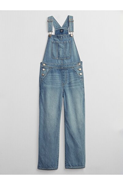 GAP Kız Çocuk Mavi Denim Salopet