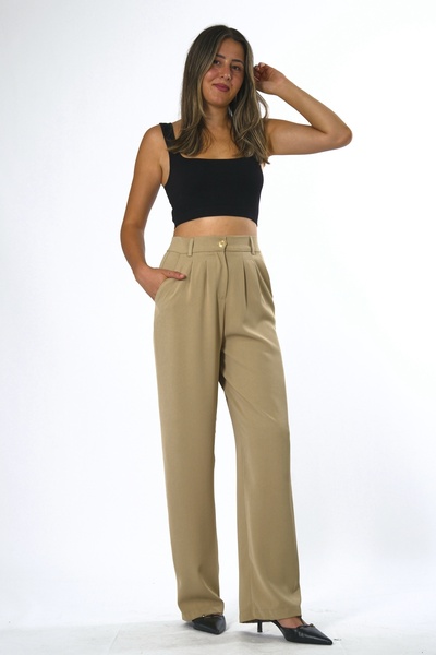 ABBRA Women's Elastic Waist Palazzo Pants