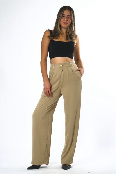 ABBRA Women's Elastic Waist Palazzo Pants