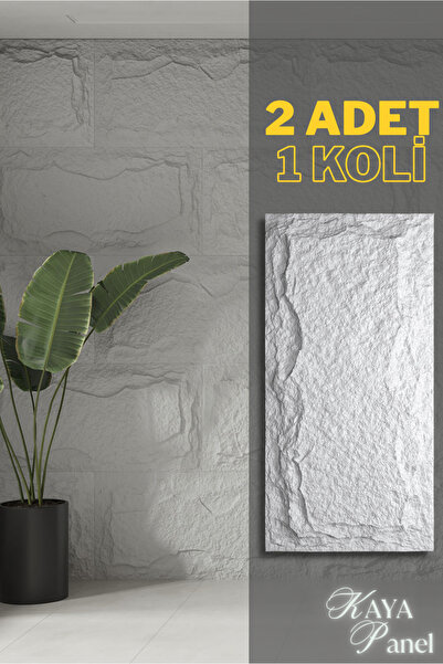 DECOALA 120x60 cm Kaya Görünümlü Duvar Paneli - Beyaz