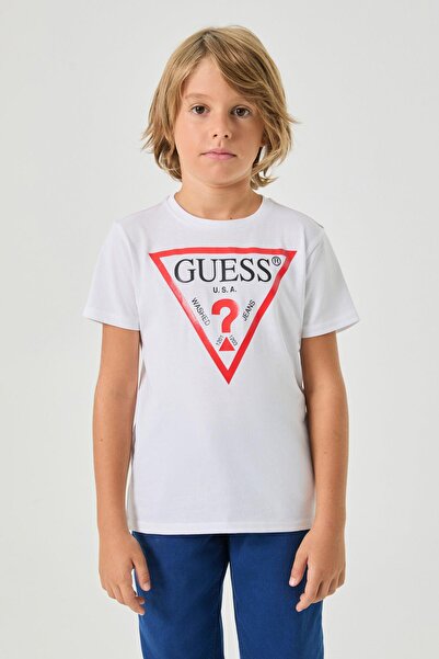 Guess BG Store Λευκό μπλουζάκι για αγόρι