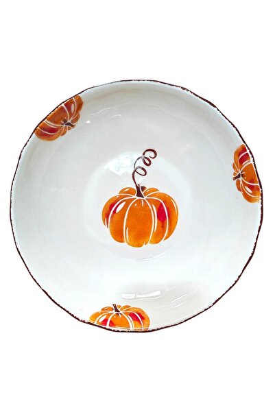 Home وعاء سلطة من السيراميك بنمط اليقطين - 25 سم