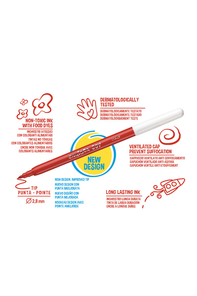CARIOCA Joy Süper Yıkanabilir Keçeli Boya Kalemi 12'Li