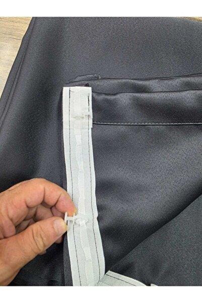 DEVRİM OLİVYA TEKSTİL Özel Dikim 1.Sınıf Antrasit Blackout Işık Geçirmez Fon Perde Ekstraforlu Karartma Blackout