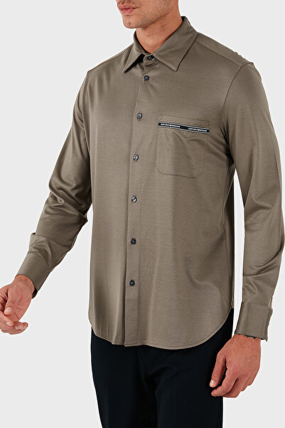 Emporio Armani Logolu Pamuklu Regular Fit Klasik Yaka Gömlek Erkek GÖMLEK EM003055 AF10761 U6189