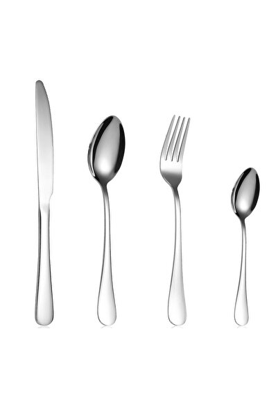 Trendy's Set tacamuri din inox 48 piese, TRENDY’S, crom