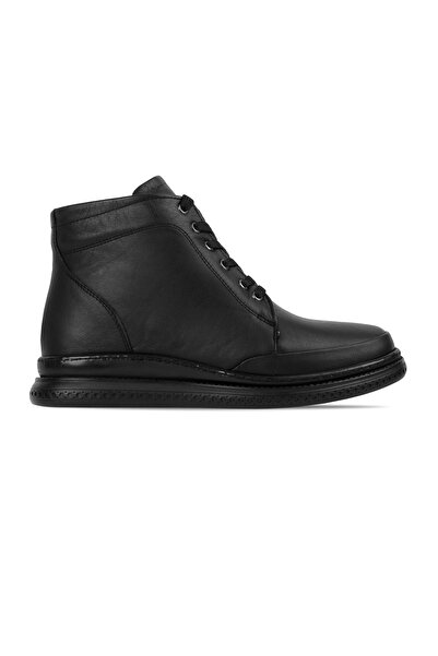 Lal Shoes & Bags Ovva Kaın Hakiki Deri Bağcık Detaylı Fermuarlı Bot-siyah