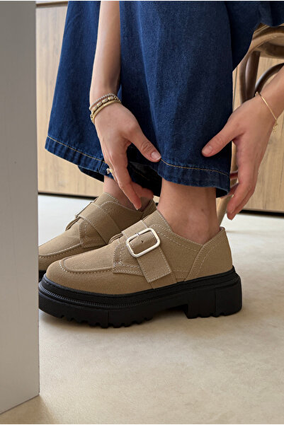 Mupa Shoes Beige Suede Women's Loafers