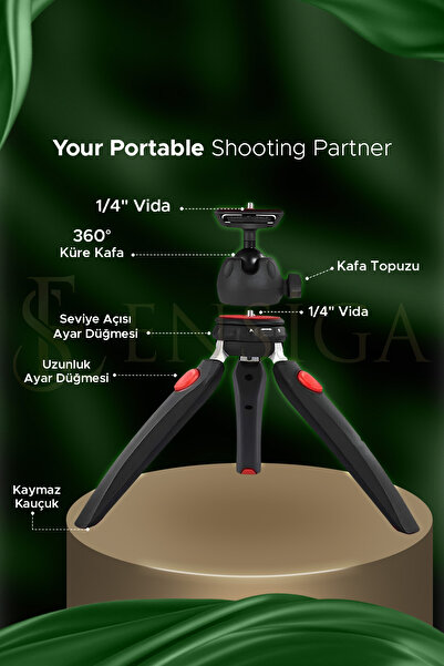 EN SİGA Masa Üstü Işık Ring Light 10 Inç Led Mini Masa Tripodlu Video Stüdyo Makyaj Işığı