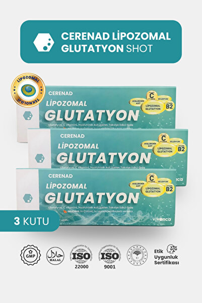 Cerenad Lipozomal Glutatyon 3'lü Shot Glutatyon, C Vit, Hyaluronik Asit, Selenyum B2 Vitamini 20ml