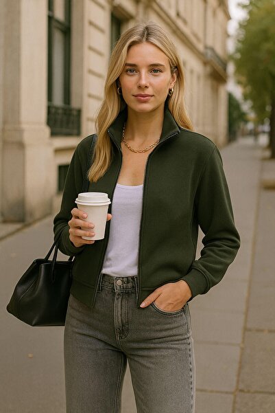 MARKAPIA WOMAN Hanorac de damă cu fermoar și fleece în interior