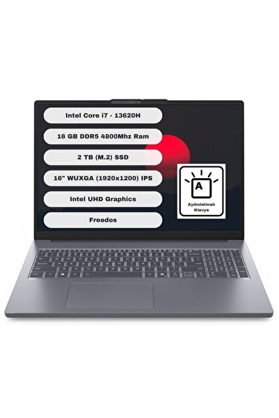 LENOVO Ideapad Slim 3 16IRH10 GTI16 Intel Core I7 13620H 16GB 2TB SSD Freedos...