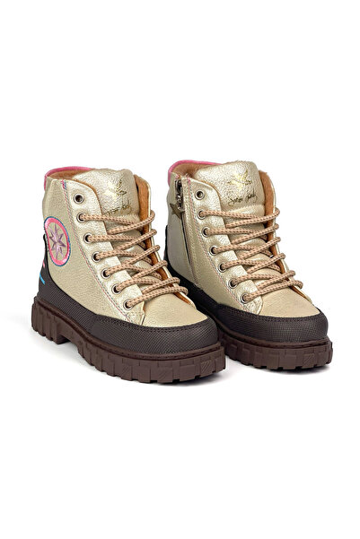 KAJILA Kız Çocuk Krem Kahve İçi Kürklü Termo Taban Suya Soğuğa Dayanıklı Günlük Rahat Bot