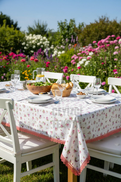 Çt Çeyizci Tekstil Κάλυμμα τραπεζιού με σχέδιο χωρίς ανησυχία και ανθεκτικό σ...