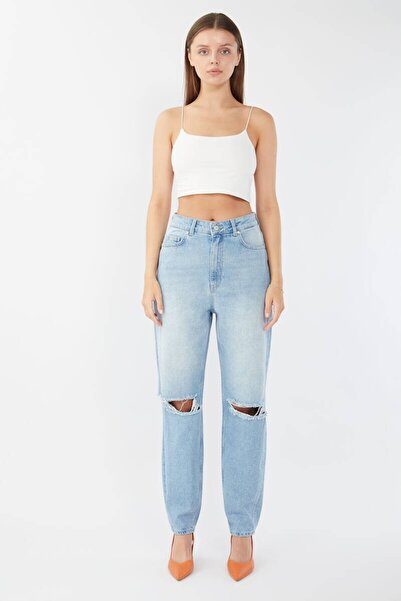 BANNY JEANS Női Dizi szakadt farmernadrág világoskék