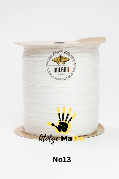 Atölye MaDe Milano Rafya 100gr Tek Bobın Renk Kodu No13 Süt Beyaz