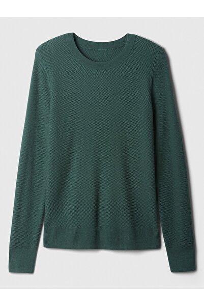 GAP Kadın Koyu Yeşil Textured Kazak