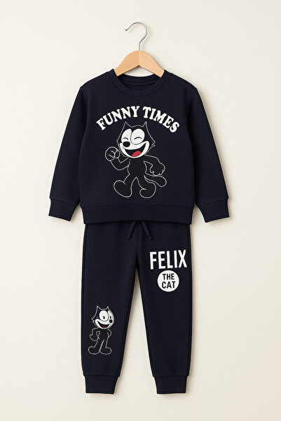RAPAPA Boy's 2 Thread Bottom Top Tracksuit Set Dark Blue 1666