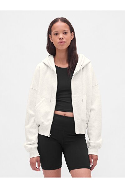GAP Kadın Krem VintageSoft Fermuarlı Wedge Sweatshirt