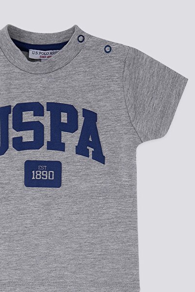 U.S. Polo Assn. U.s. Polo Assn Glittering Gri Melanj Bebek Tshirt Takım