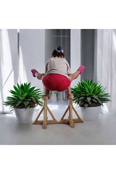 WoodBay Cimnastik Ağır Amut/Ağır Geçiş Ahşap Bar 2 Adet