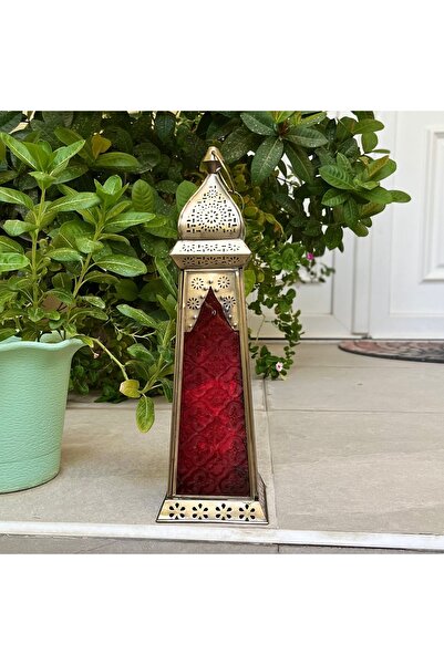 Souq DESIGNS Ramadan Lantern Large fanoos Arabic Moroccan Lanterns Gold Metal Lanterns 1 pc