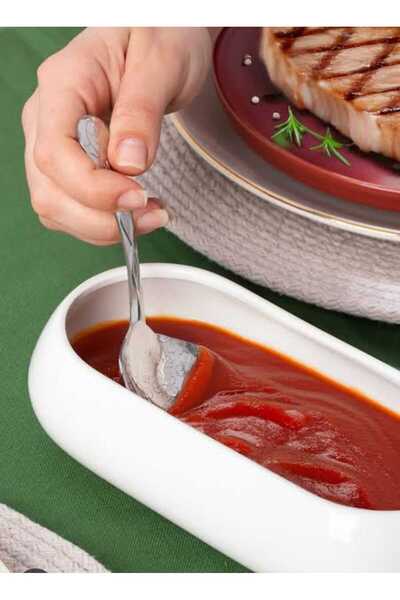 elfnur 1 Piece Stainless Steel 14 cm Sauce Side Dish Appetizer Serving Presentation Spoon