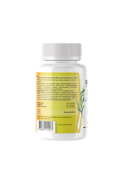 VITASIGN Premium Vitamin B12 500mcg, 180 Vegan Lozenges – Nervous System & Energy Support