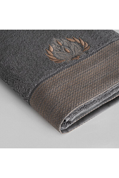 Ecocotton Alicia Банний рушник 100% органічна бавовна з вишивкою, антрацит, 80x150 см
