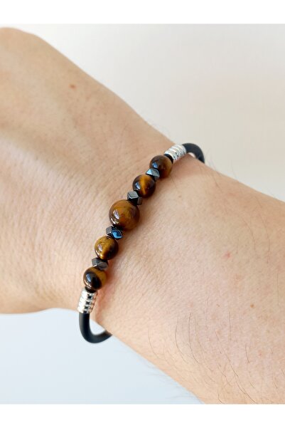 REGGENTE Kaplan Gözü ve Hematit Doğal Taş Bileklik