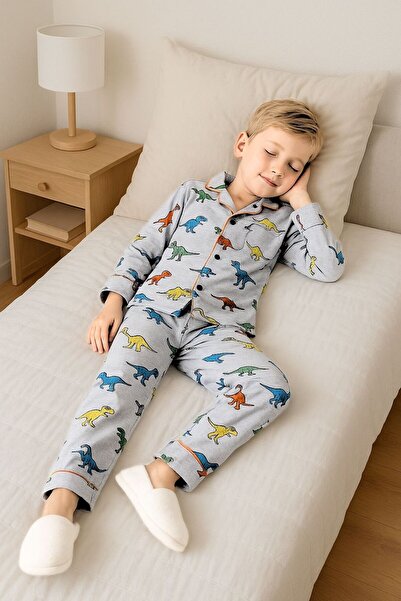MAXI DRY Dinosaur Patterned Children's Pajamas Set Age 3-14