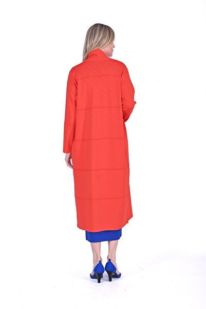 Invee Şal Yaka Triko Uzun Hırka ORANJ