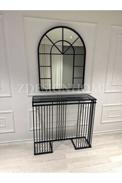 zdesignhome 80x100 cm Ayna + 90x30x100 cm Metal Dresuar Takımı – Montajsız ve Şık