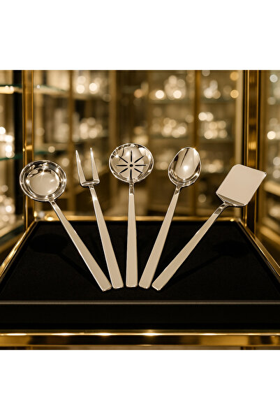 Davet 5 Parça Paslanmaz Çelik Servis Seti - Invıte Paslanmaz Çelik Servis Seti