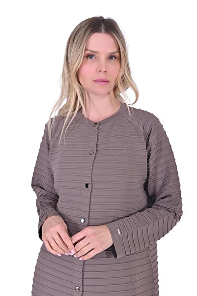 Invee INVEE 5732 سترة صوفية مضلعة من فرو المنك