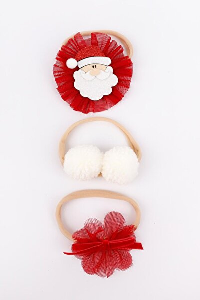Le Mabelle Ecru Pompom Santa Claus Headband Set of 3