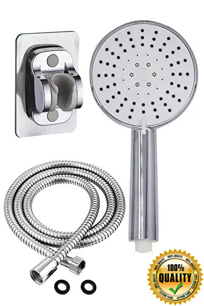 Plodna House Venüs 5 Fonksiyon Duş Başlığı + Spiral İp örgülü Duş Hortumu + Yapışkanlı Mafsal