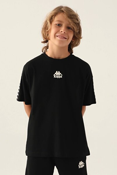 Kappa تي شيرت للأولاد باللون الأسود مخطط